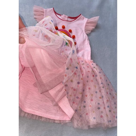 Mud Pie pink Rainbow mesh tutu dress 12-18m 2/3 nwot - Picture 4 of 4